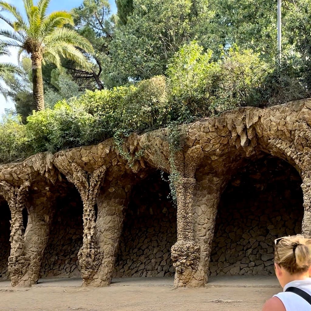 park guell covered walkway