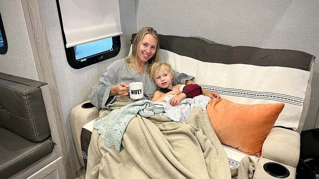 rv road trip across canada snuggled up in the rv in regina