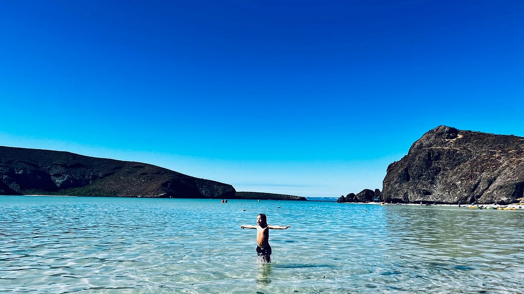 beach day at la paz playa balandra swimming in bahia balandra