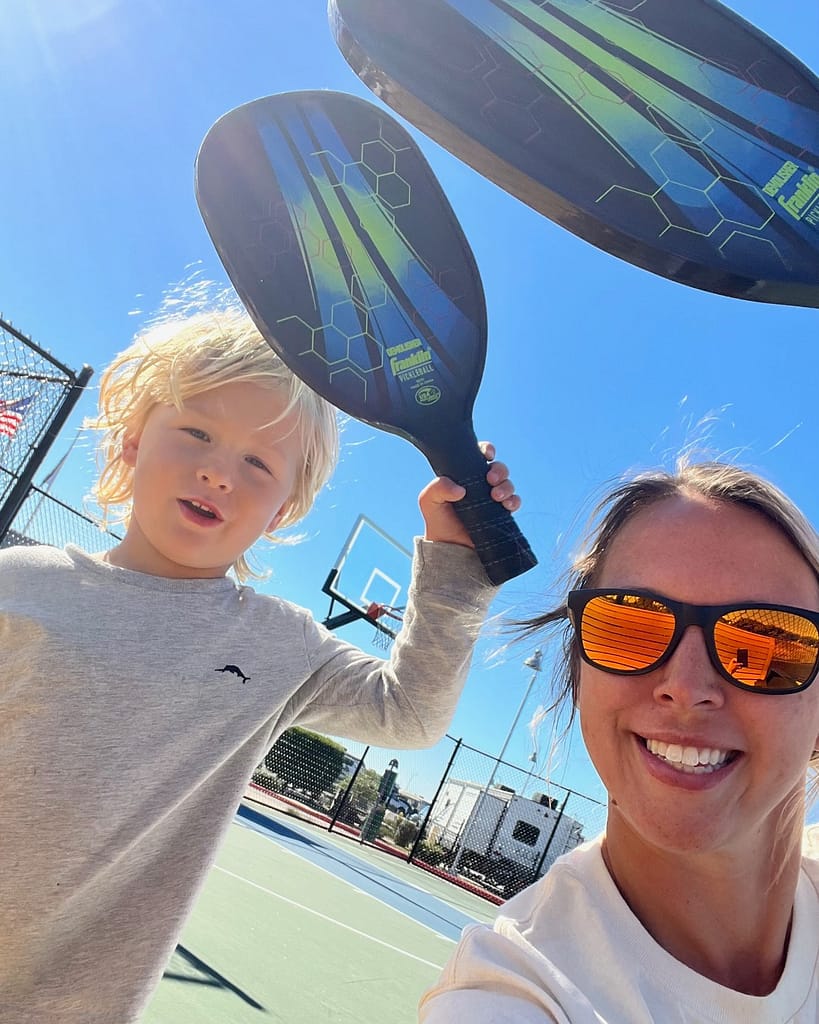 Spending the holidays in San Diego with family - pickle ball at sun outdoors san diego bay